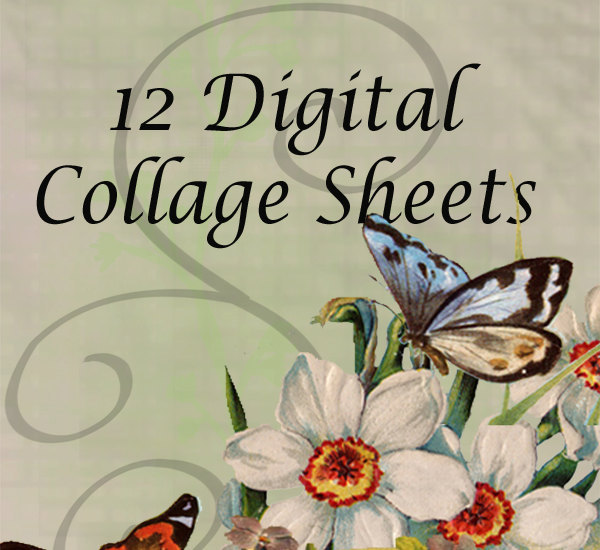 Digital Collage Sheet - Clip Art Elements- Digital Scrapbooking-Best Deal- Choose 12 Collage Sheets