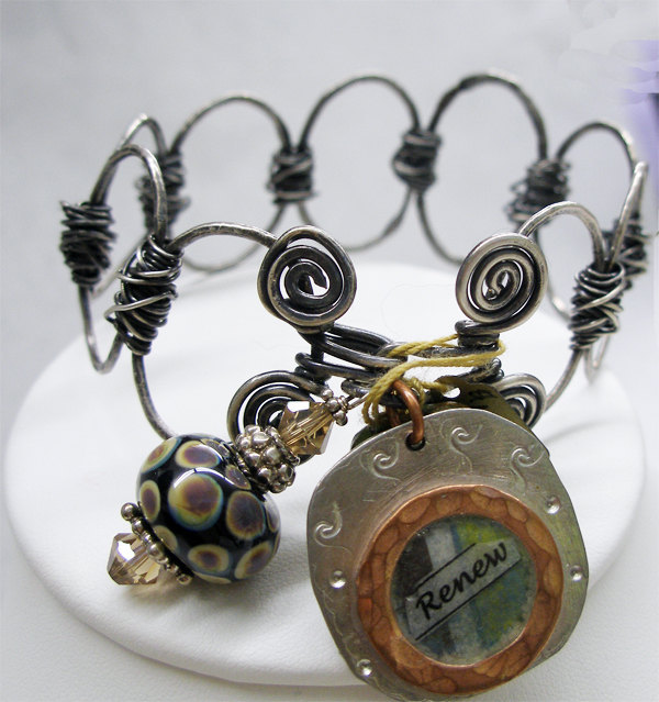 Sterling Silver Wire Bracelet- "Ring Around the Rosey" SRA