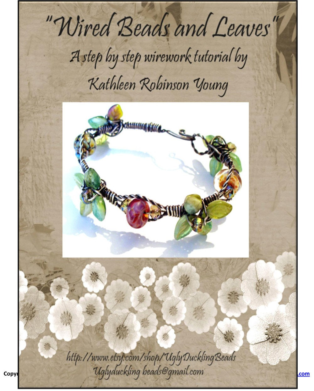 Bracelet Tutorial - Wire Wrapped bracelet- "Wired Beads and Leaves" SRA